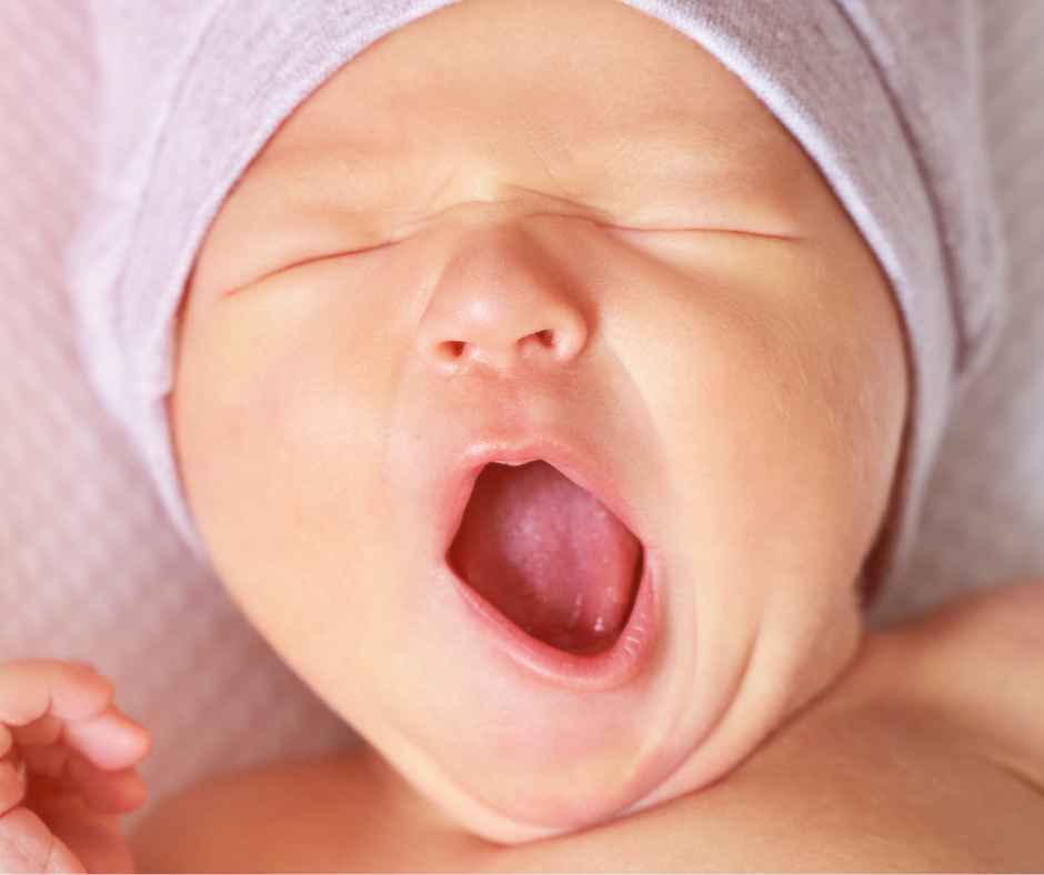 Picture of a baby yawning